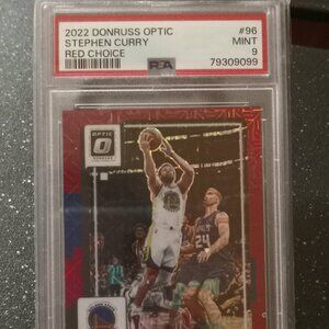 Stephen Curry #96 [ Red Choice] 2022 Panini Donruss Optic {PSA9}